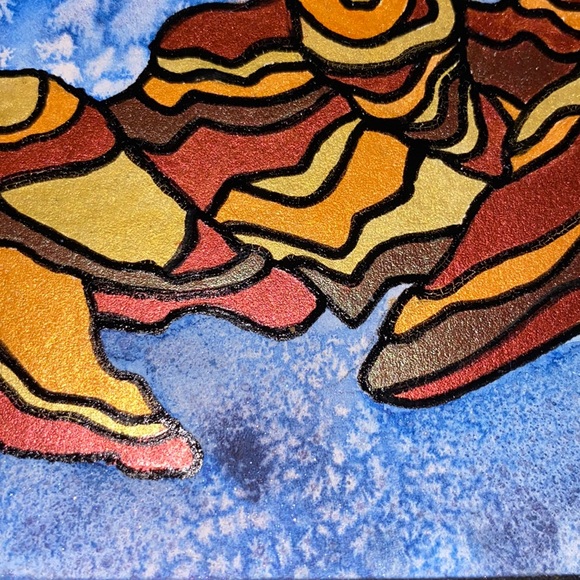 Unframed Original Art Watercolour & Gel Pen Waterscape of Islands & Ocean - Picture 5 of 7